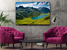 Obraz s výhľadom na jazero v horách